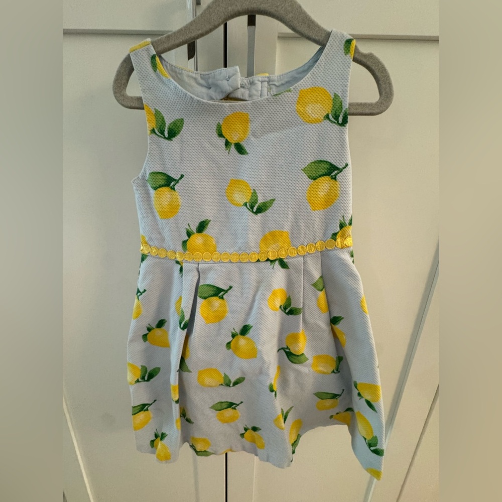 Janie and Jack Yellow Lemon Print Dress